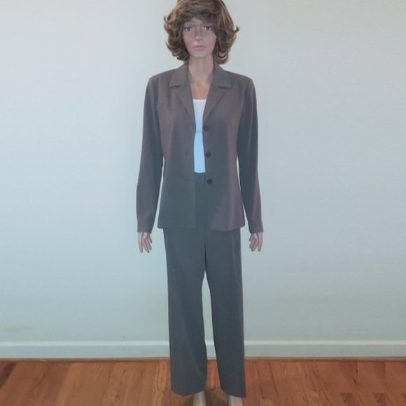 Rafaella Mocha Pantsuit Size 6 NWOT - Picture 2 of 8